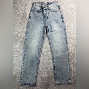 Princess Polly Jeans Womens 0 High Rise Casual Light Acid Wash Denim Grunge